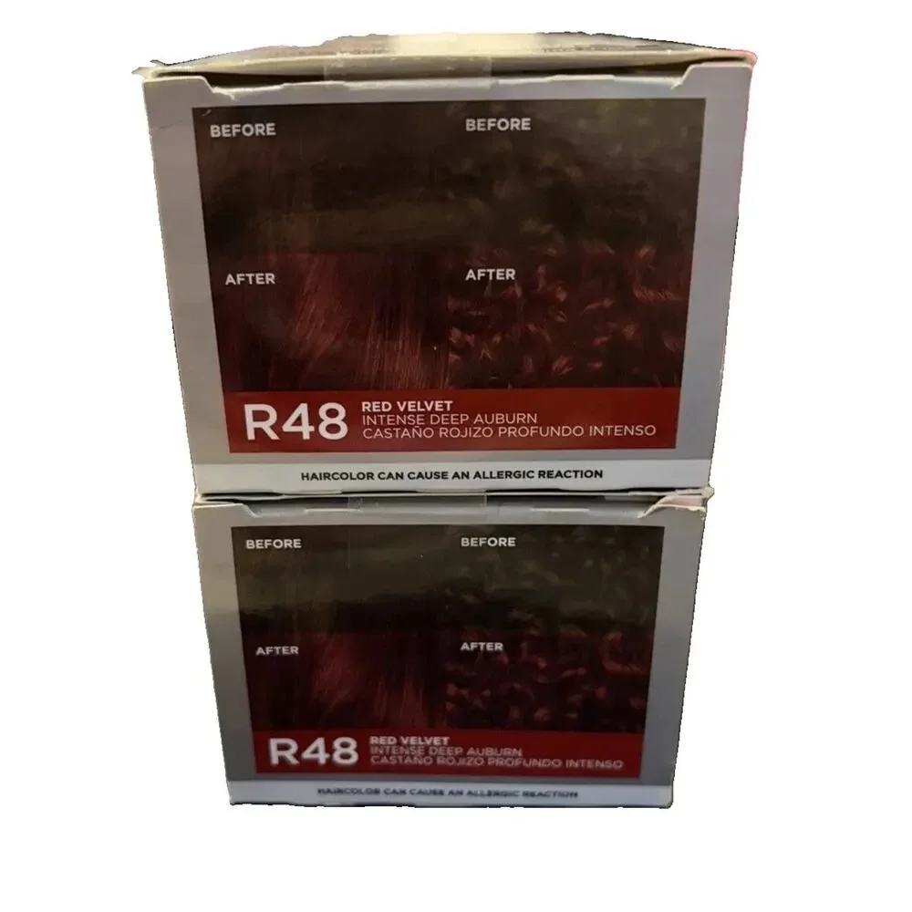L’Oreal Paris Feria R48 Red Velvet Intense Deep Auburn Permanent Hair Color 2 Pk